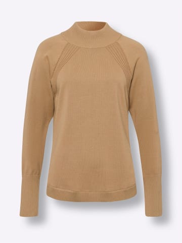 Sieh an! Stehkragenpullover in camel
