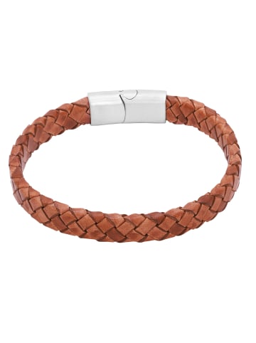 Steel_Art Herrenarmband Lederarmband Mika in cognac