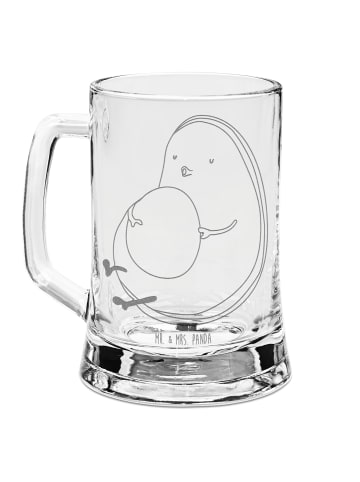 Mr. & Mrs. Panda Gravur Bierkrug Avocado Pfeifen ohne Spruch in Transparent