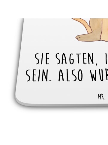 Mr. & Mrs. Panda Untersetzer Einhorn Katze mit Spruch in Weiß