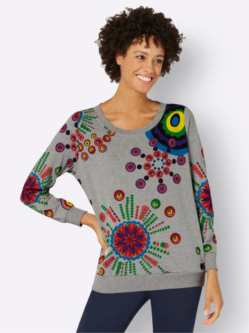 WITT WEIDEN Sweatshirt in grau-meliert bedruckt