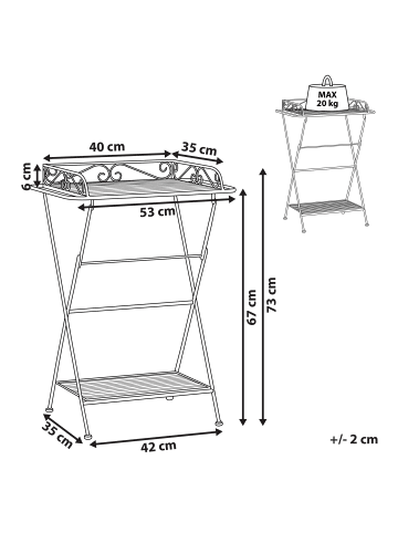 Beliani Beistelltisch ANCUD in Schwarz - (W) 35 x (H) 73 x (L) 40 cm
