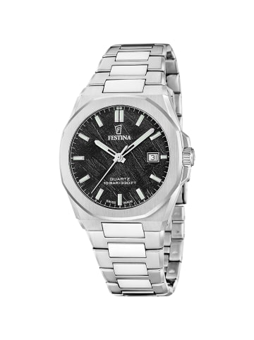 Festina Herrenuhr Stahl/Schwarz mit Saphirglas