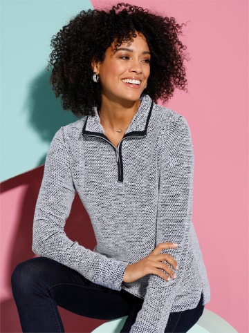 Sieh an! Sweatshirt in ecru-schwarz-gemustert