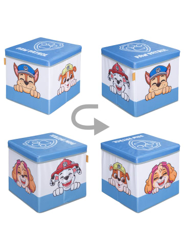 roba Faltbare Sitz- & Aufbewahrungsbox 'Paw Patrol' - 4-seitig bedruckt - Blau / Weiß