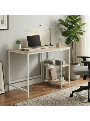 VASAGLE Schreibtisch Barnet in Beige-Weiß - (B)100 x (H)76 x (T)50 cm