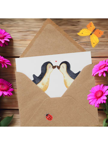 Mr. & Mrs. Panda Deluxe Karte 13. Hochzeitstag Veilchenhochzeit ... in Weiß
