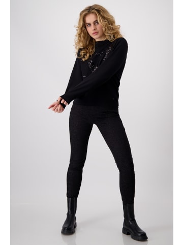 monari Sweatshirt mit Pailletten in Schwarz