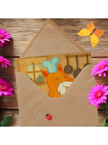 Mr. & Mrs. Panda Grußkarte Fuchs Koch Design ohne Spruch in Weiß