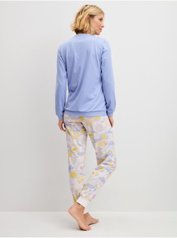 Calida Pyjama in harmony blue print