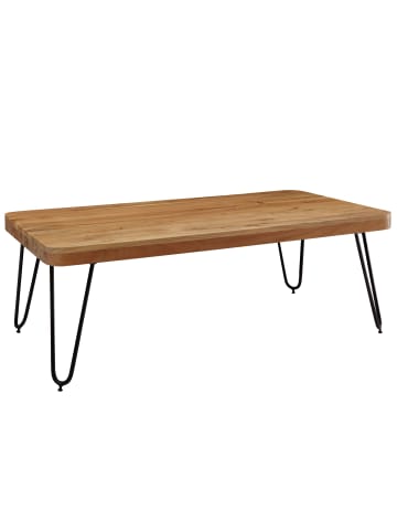 FineBuy Couchtisch in Braun / Akazie / 60x115x40