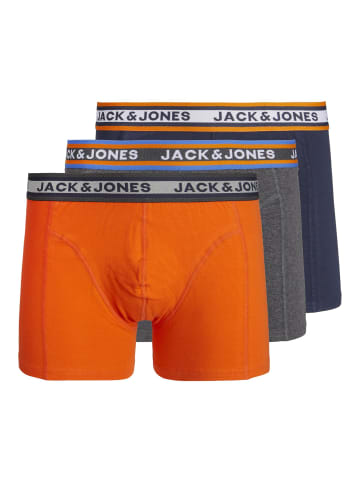 Jack & Jones 3-er Pack Boxershorts Set Retro Unterwäsche JACMYLE in Orange-Blau