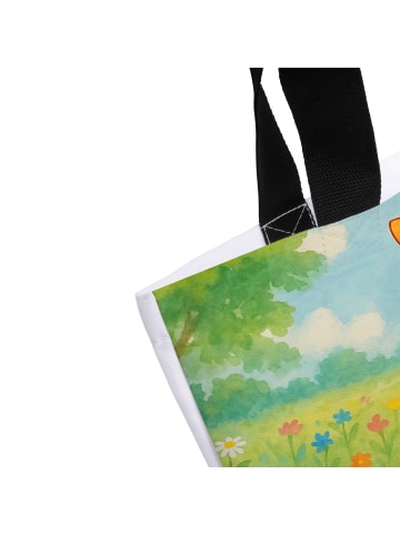 Mr. & Mrs. Panda Shopper Fuchs Blumen Design ohne Spruch in Weiß