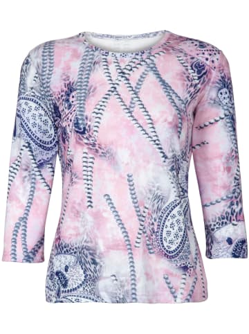 WITT WEIDEN 3/4-Arm-Shirt in rosé-marine-gemustert
