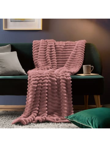 Erwin Müller Fleece, Microfaser Wohndecke Aosta in rosenholz