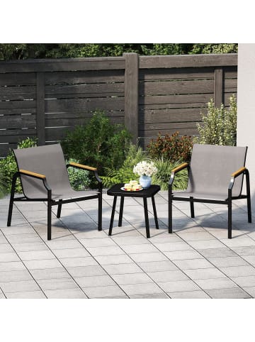 COSTWAY 3-TLG. Gartenmöbel Set in Grau
