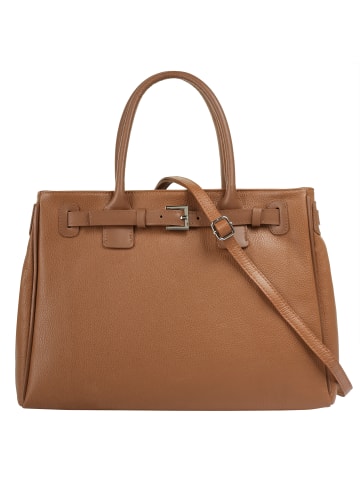 Cluty Handtasche echt Leder in cognac