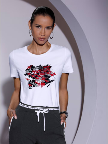 creation L Rundhalsshirt in weiß-rot-bedruckt