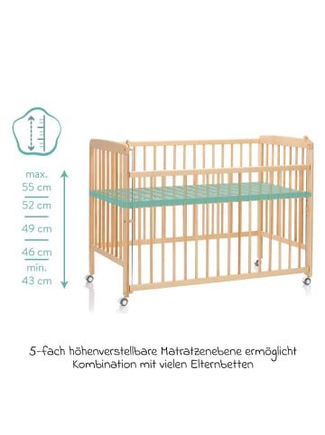 fillikid Beistellgitterbett Nena aus massivem Buchenholz in braun