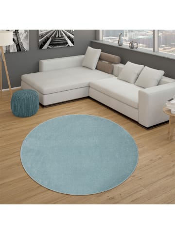 KADIMA DESIGN Waschbarer Teppich waschmaschinenwaschbar Unifarben Küche, Flur in Türkis