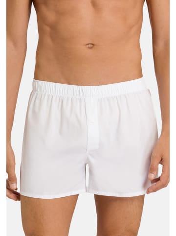 Hanro Boxershorts Fancy Woven in Weiß / blau