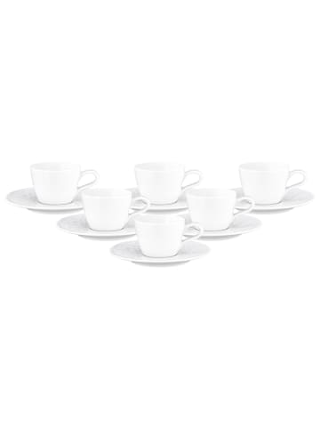 Seltmann Weiden 6er Set Espressotassen mit Untertassen Nori Home 90 ml weiß in weiß