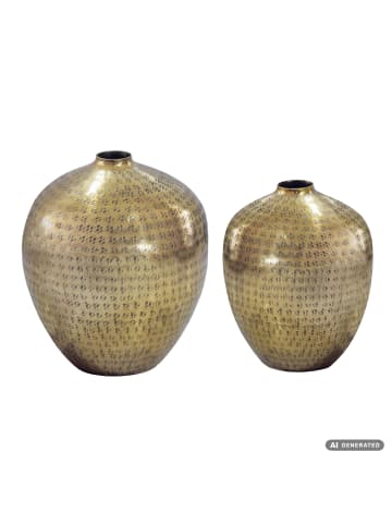 FineBuy Vase in Gold / Aluminium / 25x25x31