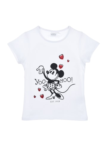 Disney Minnie Mouse T-Shirt kurzarm Retro Sommer in Weiß