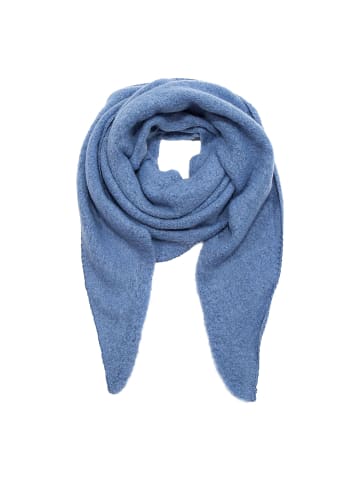 Faera Bouclé Dreieckstuch cozy Material in Blau
