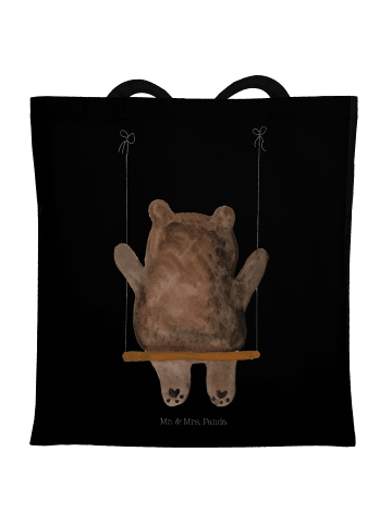 Mr. & Mrs. Panda Shopping Tasche Bär Schaukel ohne Spruch in Schwarz