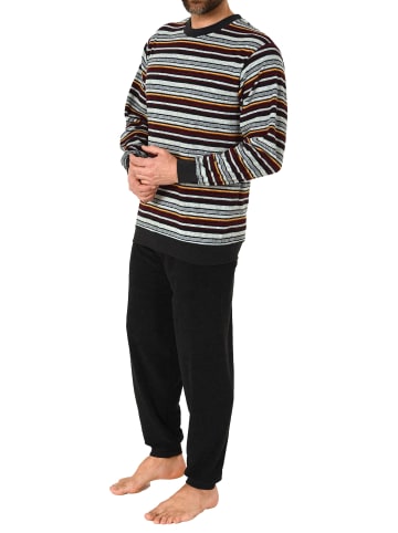 NORMANN Frottee Pyjama Schlafanzug Bündchen und Rundhals - 68267 in gelb