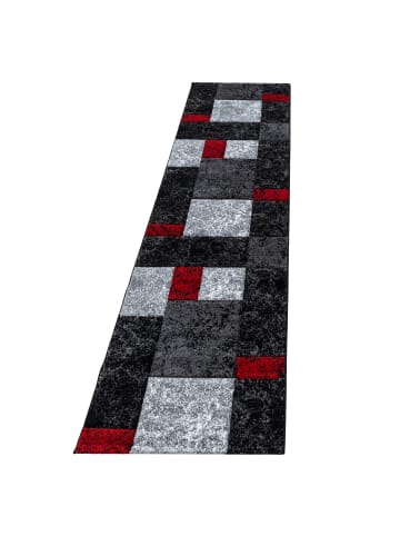 KADIMA DESIGN Teppich Kurzflor Waschbar Karo MONZA Strapazierfähig OEKO-TEX in Rot