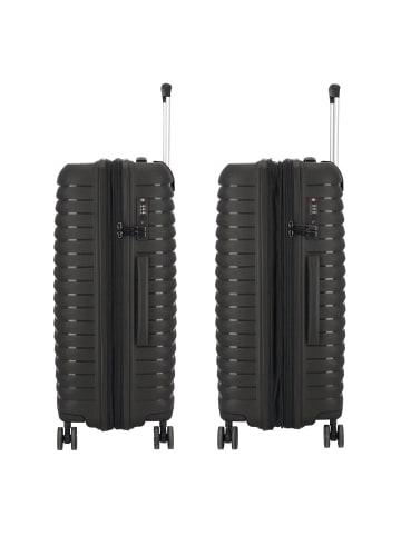 D&N Travel Line 4500 4 Rollen Trolley M 65 cm mit Dehnfalte black