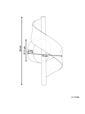 Beliani Wandleuchten SARELA in Schwarz - (W) 15 x (H) 29 x (L) 15 cm