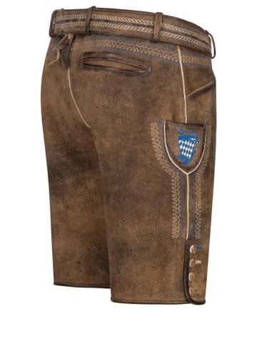 Nübler Lederhose kurz Bavarian in Braun
