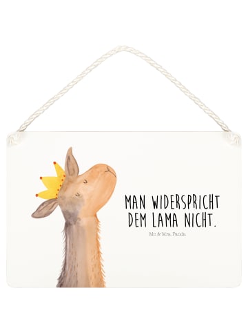 Mr. & Mrs. Panda Schild Lamakopf König mit Spruch in Transparent