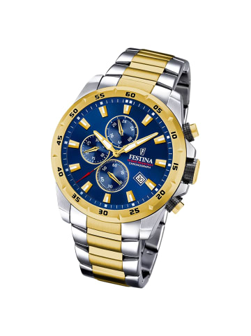 Festina Analog-Armbanduhr Festina Chronograph Sport silber, gold groß (ca. 45mm)