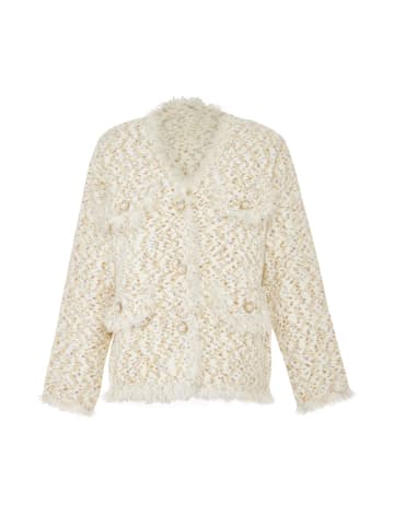 VIRITA Women Strickjacke in Wollweiss Mehrfarbig