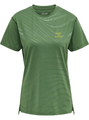 Hummel Hummel T-Shirt Hmlongrid Multisport Damen Atmungsaktiv Leichte Design Feuchtigkeitsabsorbierenden in MYRTLE/DARK CITRON