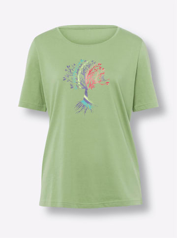 Sieh an! Kurzarm-Shirt in reseda-jeansblau