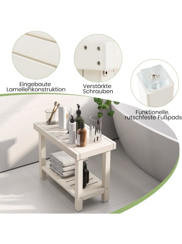 COSTWAY Duschbank Bad in Weiß