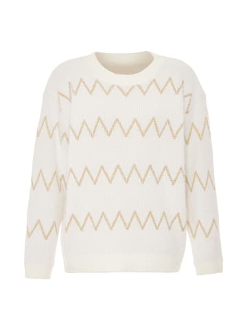 ebeeza Damen Strickpullover in Wollweiss