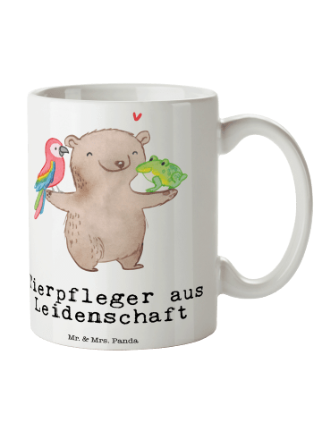 Mr. & Mrs. Panda Tasse Tierpfleger Leidenschaft mit Spruch in Weiß