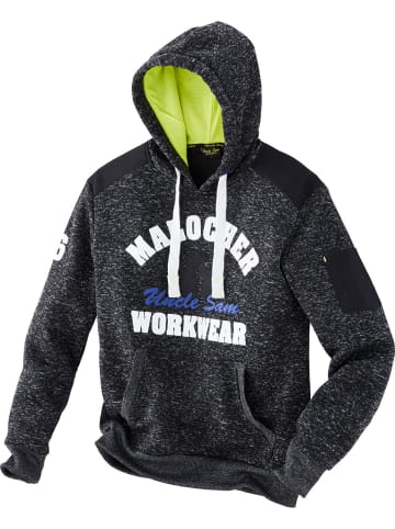 Uncle Sam Strickfleecehoodie in schwarz/royal/limette in schwarz/royal/limette