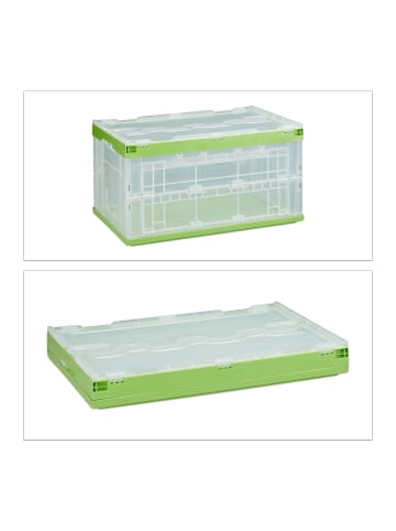 relaxdays 2x Transportbox in Grün - 60 l