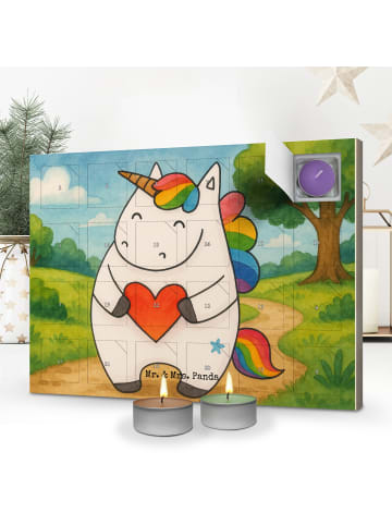 Mr. & Mrs. Panda Adventskalender Einhorn Herz Design ohne Spruch in Weiß