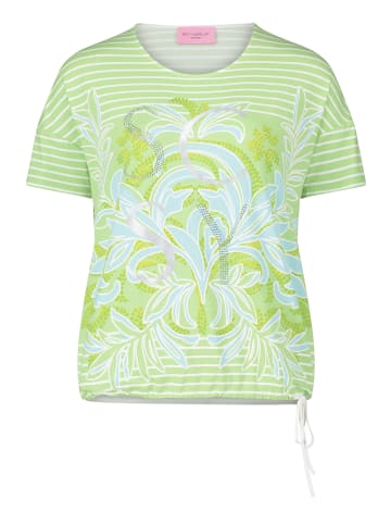 Betty Barclay Ringelshirt mit Blumenprint in Green/Cream