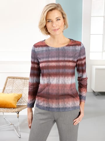 Sieh an! Langarm-Shirt in rotbraun-papaya-bedruckt