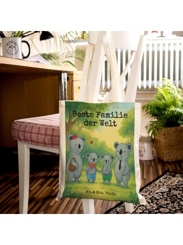 Mr. & Mrs. Panda Tragetasche Koala Familie zwei Design mit Spruch in Weiß