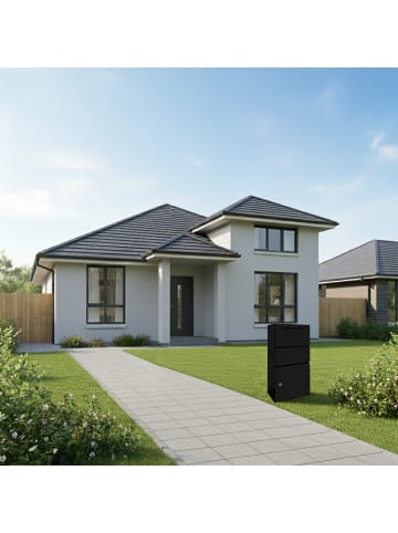 relaxdays Paketbox in Schwarz - (B)44 x (H)82 x (T)22 cm